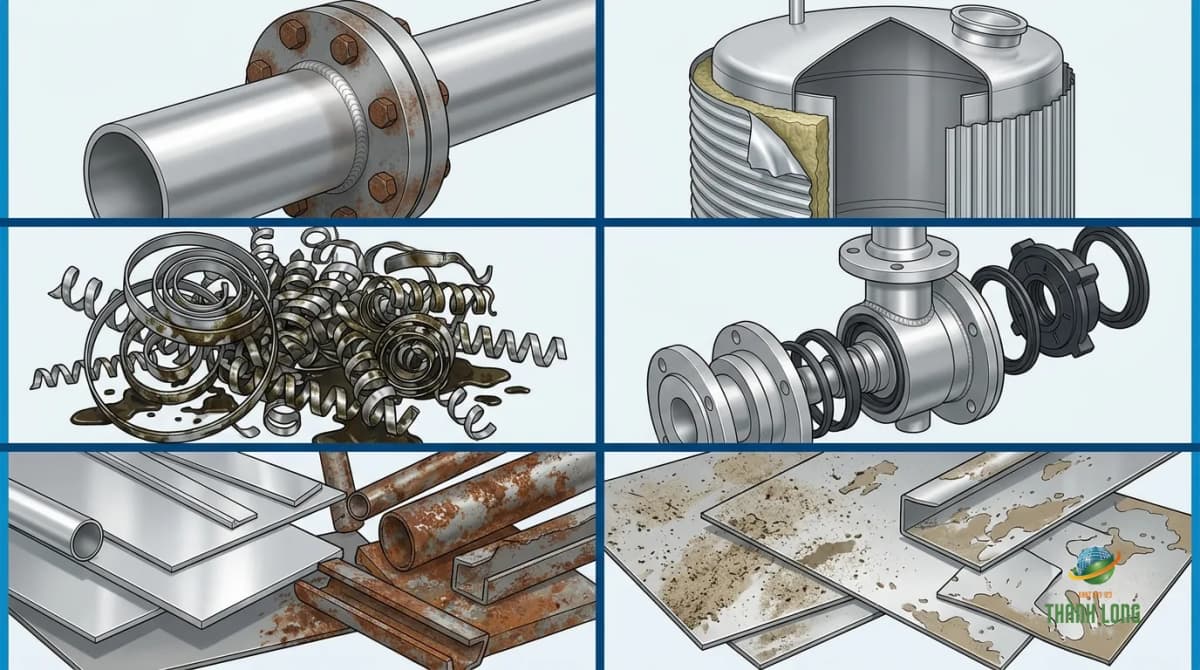 Các loại tạp chất thường gặp trong phế liệu inox công nghiệp
