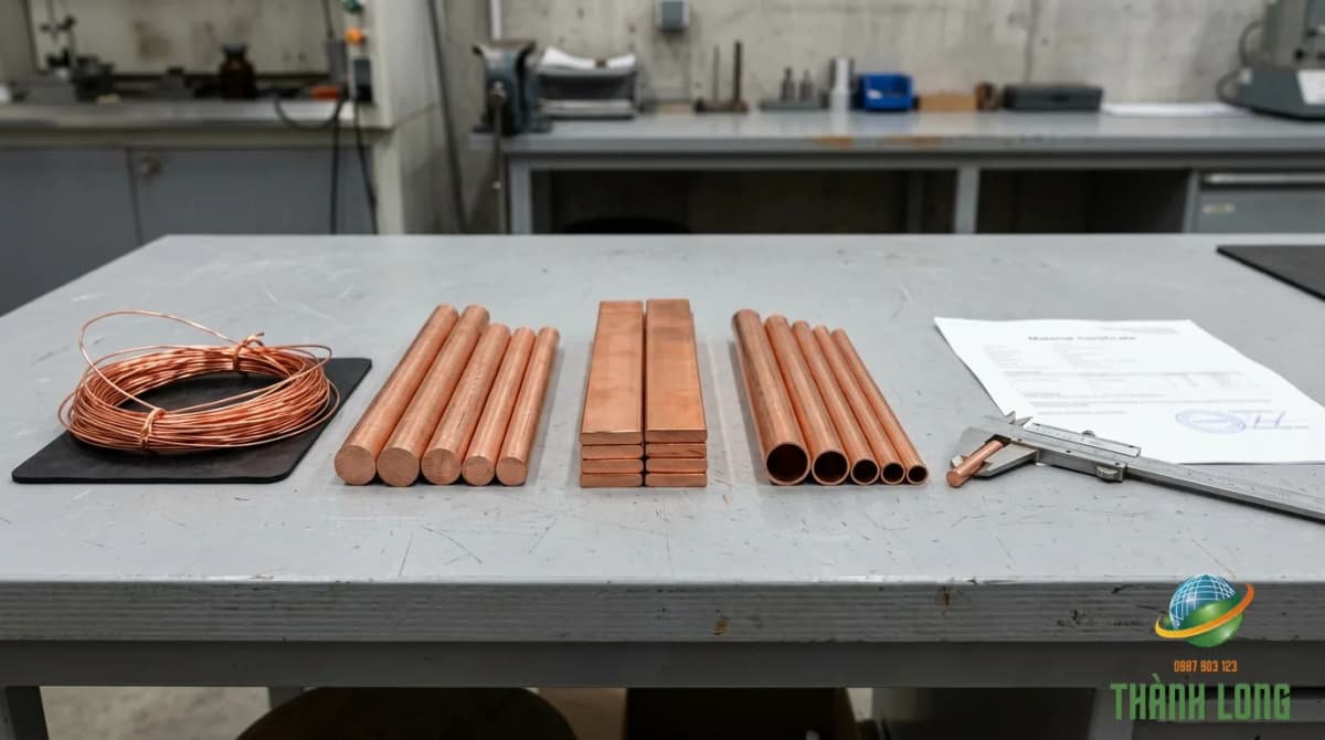 Các dạng vật liệu tương ứng với những mác đồng nguyên chất thường dùng