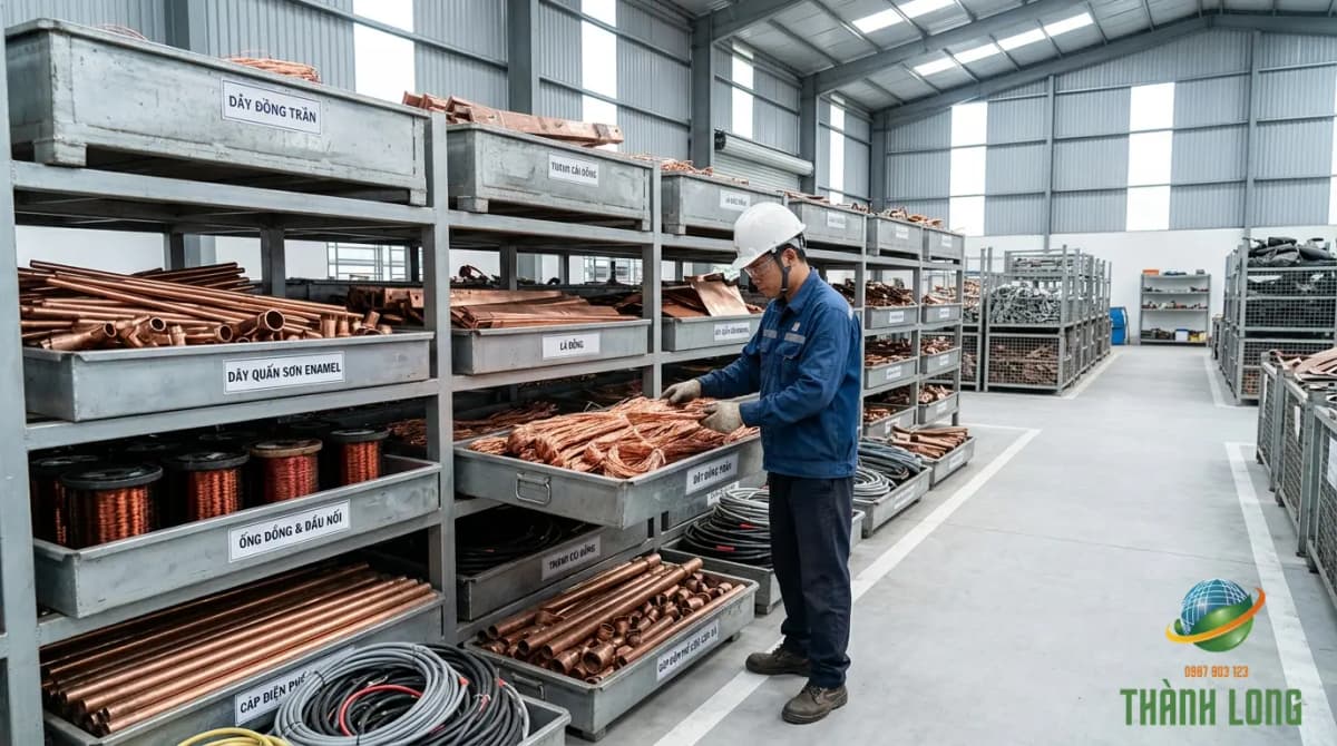 Phân loại dây đồng, thanh cái, ống đồng và cáp điện trước khi bán