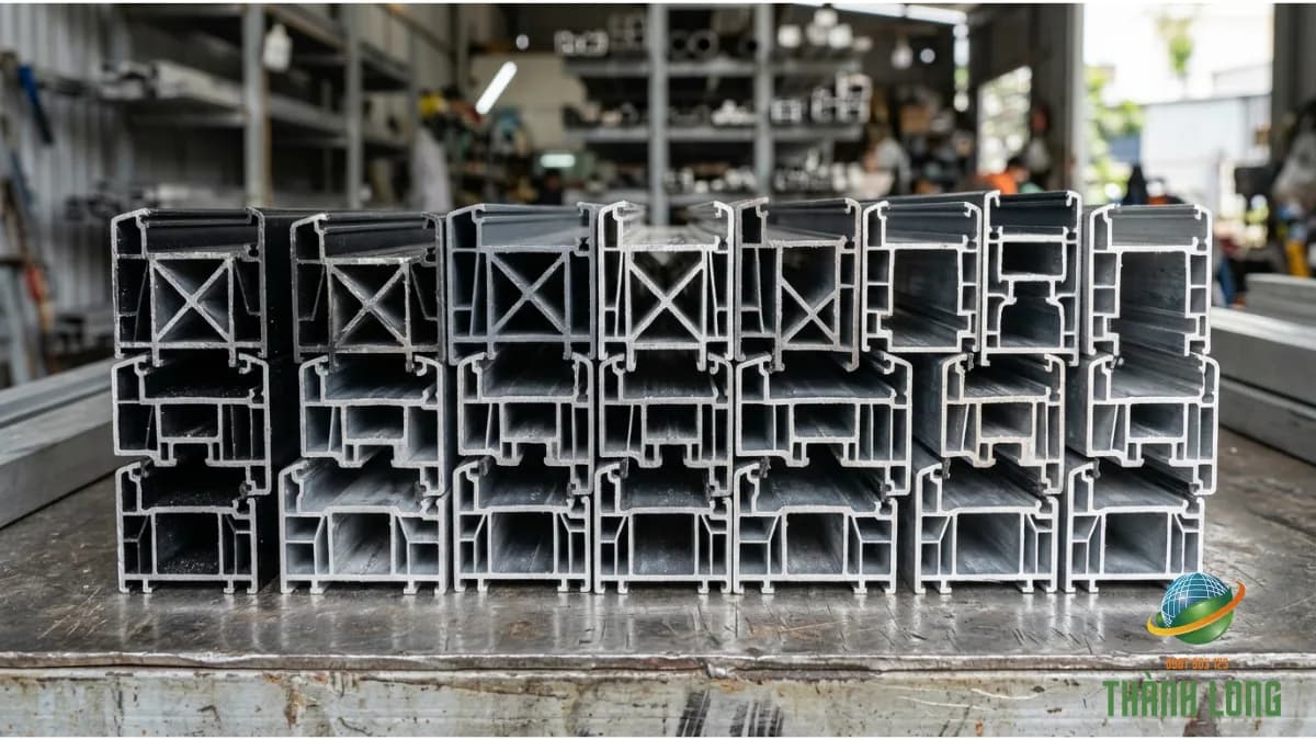 Mặt cắt thanh nhôm Xingfa nhiều khoang dùng cho cửa và vách