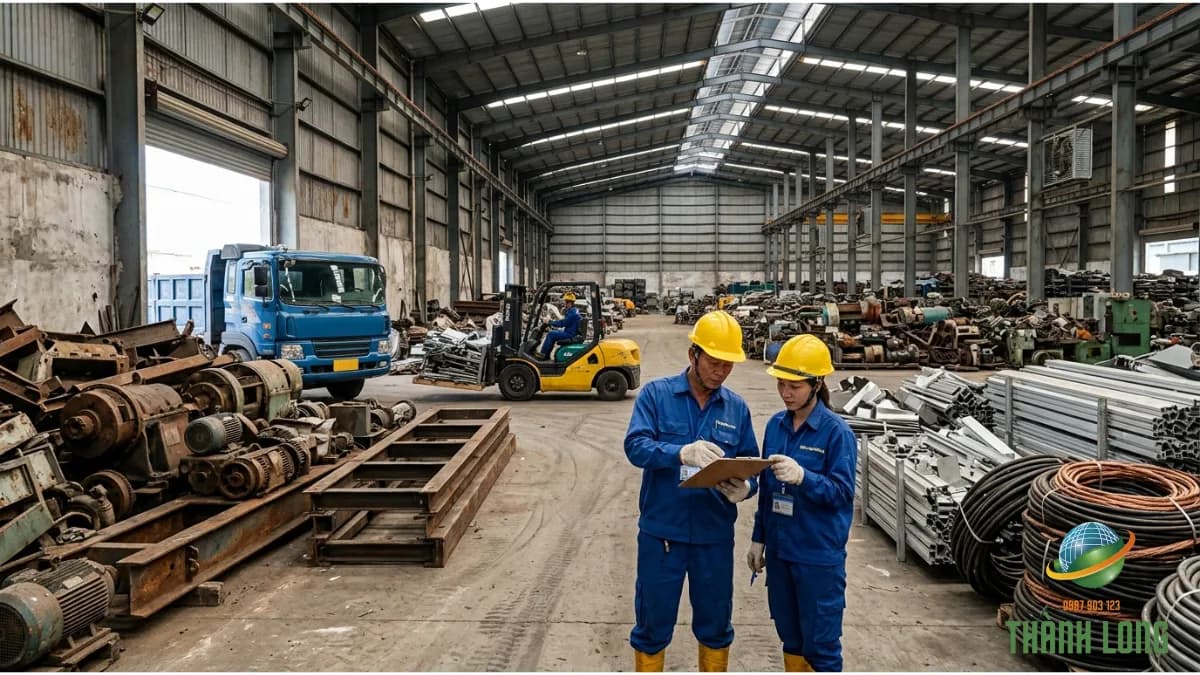 Kiểm kê lô phế liệu nhà xưởng trước khi thanh lý tại Bình Dương