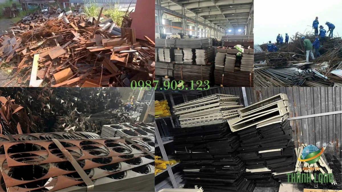 Các loại sắt thép phế liệu được thu mua và tập kết tại kho